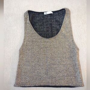 Zara Metallic Tank Top - Black and Gold